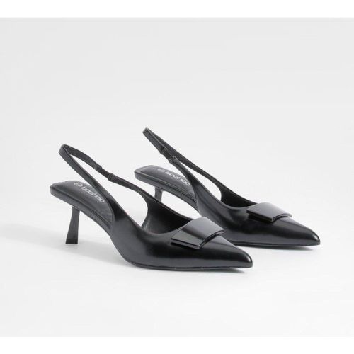 Scarpe con tacco basso a punta e slingback - boohoo - Modalova