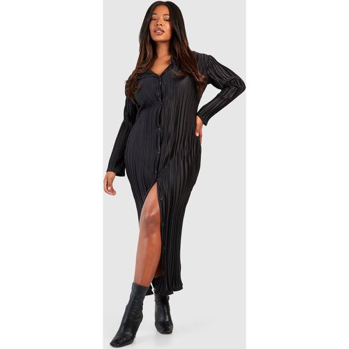 Vestito camicia longuette Plus Size plissettato ampio - boohoo - Modalova