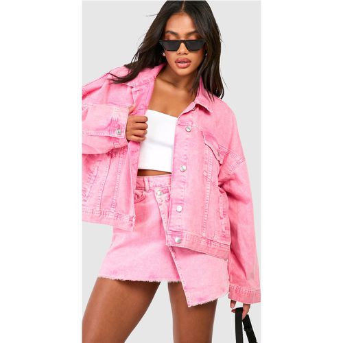 Pink Acid Wash Denim Jacket, Pink - boohoo - Modalova