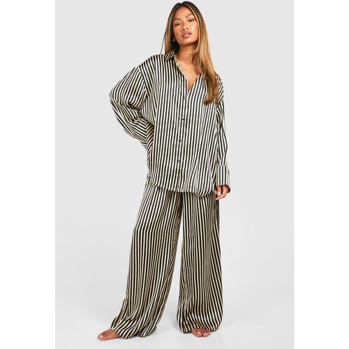 Pijama Oversize De Rayas, Negro - boohoo - Modalova