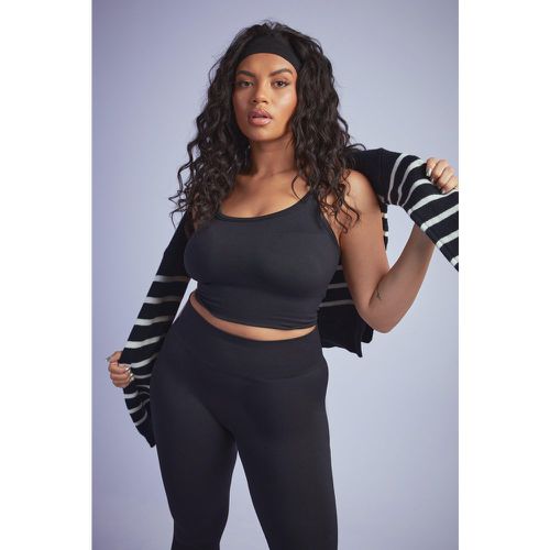 Reggiseno sportivo lungo Plus Size a coste senza cuciture - boohoo - Modalova