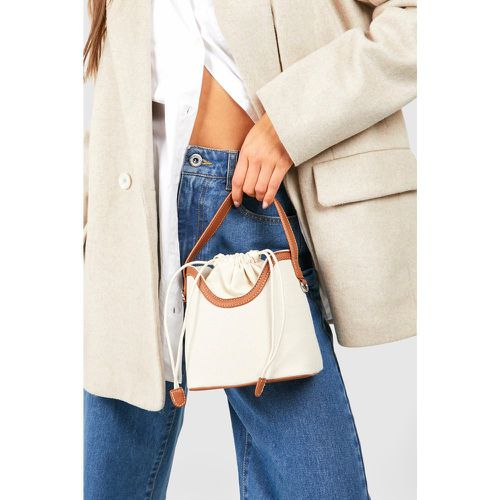 Bolso Mini De Mano Con Detalle De Lona En Contraste - boohoo - Modalova