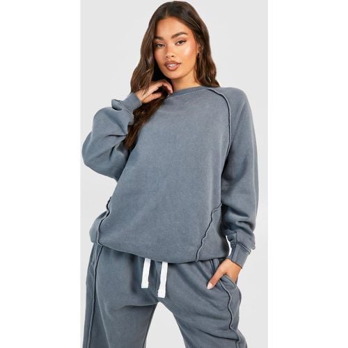 Felpa oversize slavata con cuciture - boohoo - Modalova