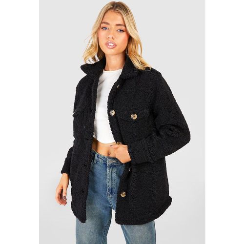 Camisa Chaqueta De Pelo Sintético Con Botones - boohoo - Modalova