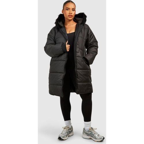 Parka Plus Con Ribete De Pelo Sintético - boohoo - Modalova