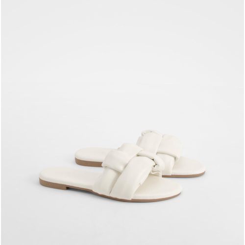 Woven Slip On Mule Sandals, Cream - boohoo - Modalova