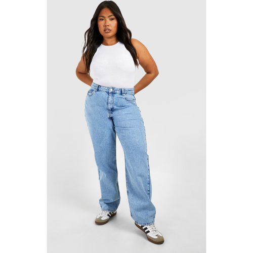 Jeans Mom Plus Size Basic in lavaggio chiaro - boohoo - Modalova