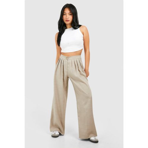 Pantalón Petite De Pernera Ancha Plisado - boohoo - Modalova