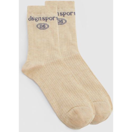 Dsgn Sport Single Sock, Beige - boohoo - Modalova