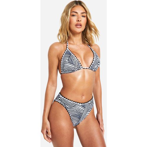 Set bikini a triangolo marmorizzato con cuciture a contrasto - boohoo - Modalova