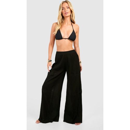 Pantalón Para La Playa De Pernera Ancha Con Detalle De Encaje - boohoo - Modalova