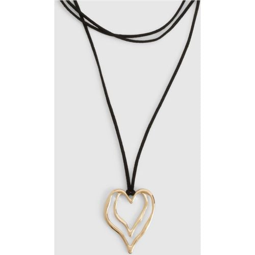 Collar Dorado Estilo Cordón Con Corazón Abstracto - boohoo - Modalova