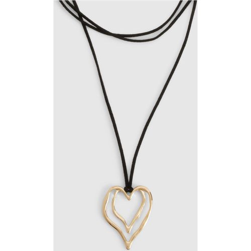 Gold Abstract Heart Rope Necklace - boohoo - Modalova