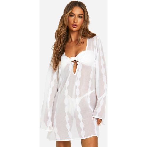 Vestito da mare in chiffon a righe - boohoo - Modalova