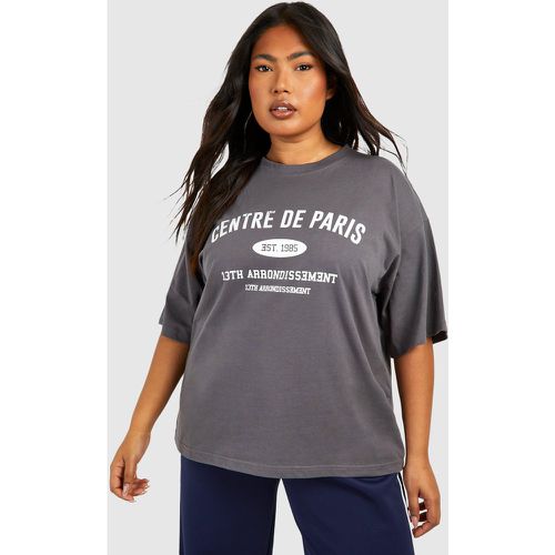 Plus Paris Oversized T-Shirt, Gris - boohoo - Modalova