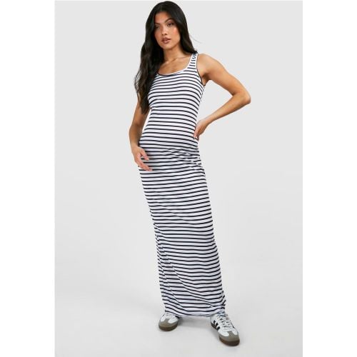 Vestido Premamá Maxi De Rayas Con Escote En U - boohoo - Modalova