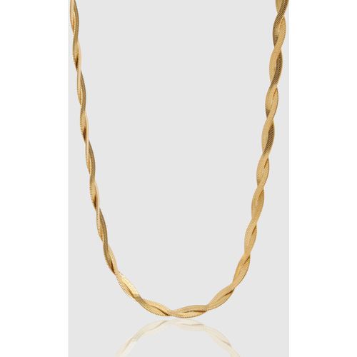 Stainless Steel Twisted Snake Chain Necklace - boohoo - Modalova