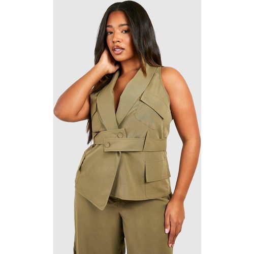 Gilet Plus Size stile Utility con cintura - boohoo - Modalova