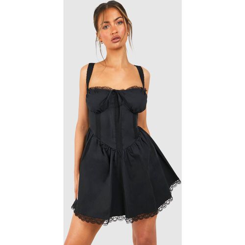 Vestido Mini De Algodón Con Tirantes - boohoo - Modalova