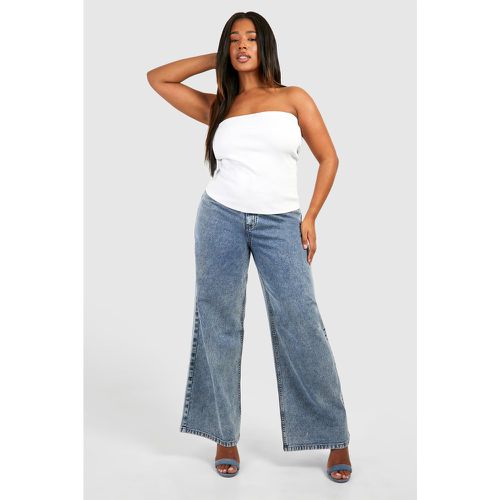 Jeans dritti Plus Size in lavaggio acido - boohoo - Modalova