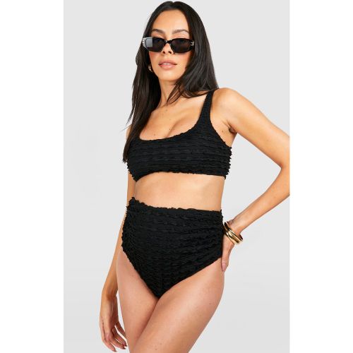 Set bikini Premaman a vita alta con trama e arricciature - boohoo - Modalova