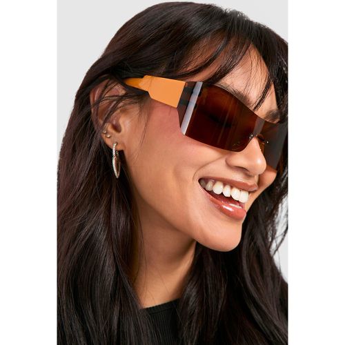 Orange Visor Sunglasses, Arancio - boohoo - Modalova