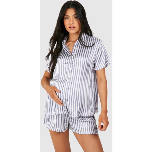Maternity Stripe Short Pajama Set - boohoo - Modalova