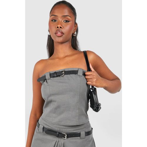 Top a fascia lungo, Grigio - boohoo - Modalova