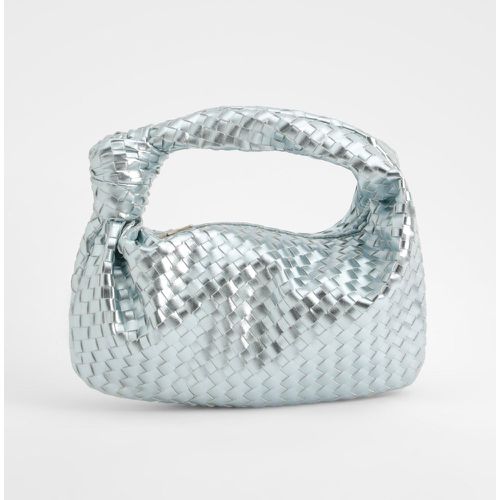 Pochette metallizzata con manico e nodo - boohoo - Modalova