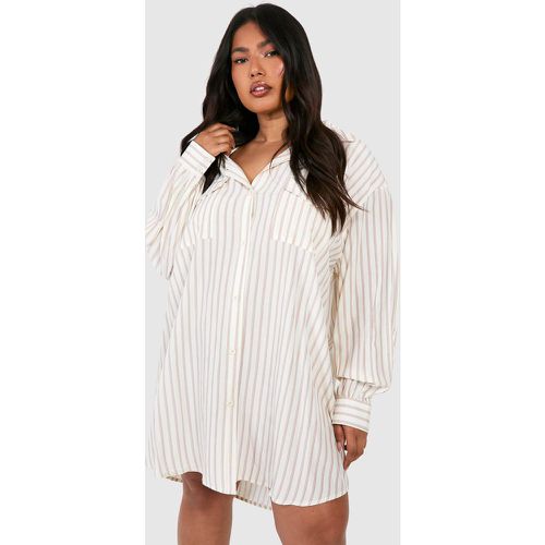 Vestido Camisero Plus Oversize De Rayas - boohoo - Modalova