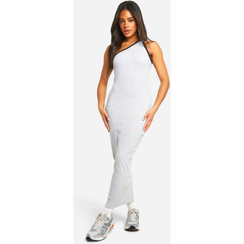 Vestito longuette monospalla con laccetti a contrasto - boohoo - Modalova