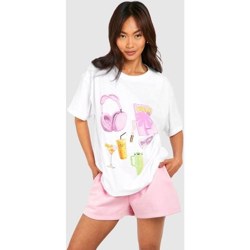Camiseta Oversize Con Eslogan Girl Essentials - boohoo - Modalova