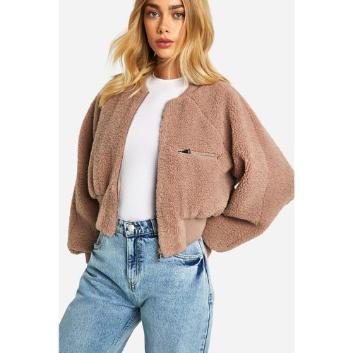 Chaqueta Bomber De Borreguito Y Canalé - boohoo - Modalova