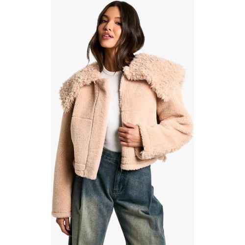 Chaqueta De Pelo Sintético Mixto Con Cuello - boohoo - Modalova