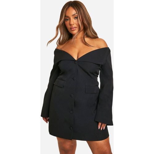 Vestito Blazer Plus Size con scollo Bardot - boohoo - Modalova