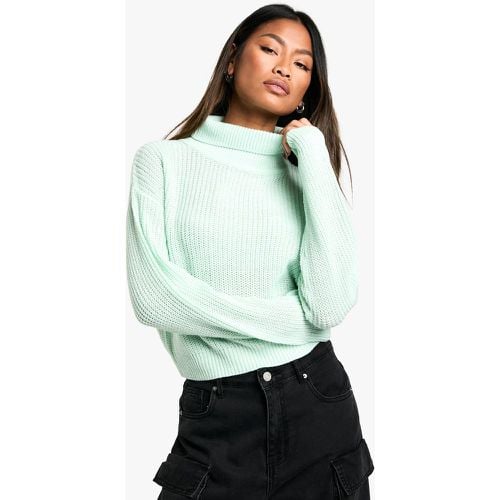 Jersey Básico Crop Con Cuello Vuelto - boohoo - Modalova