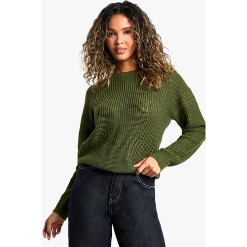 Maglione a girocollo Basic, Verde - boohoo - Modalova