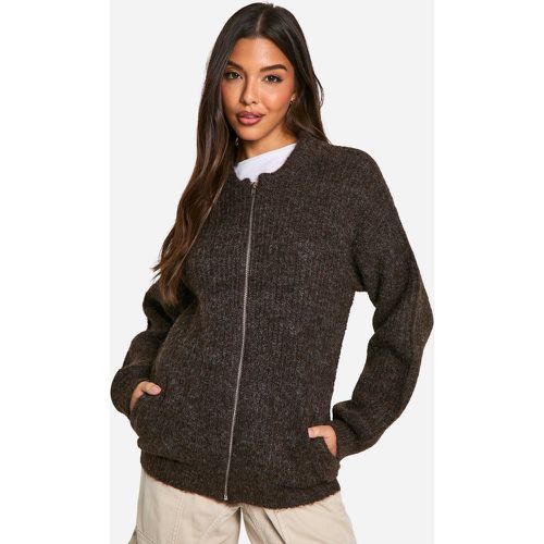 Chaqueta Bomber Oversize De Punto Con Cremallera - boohoo - Modalova