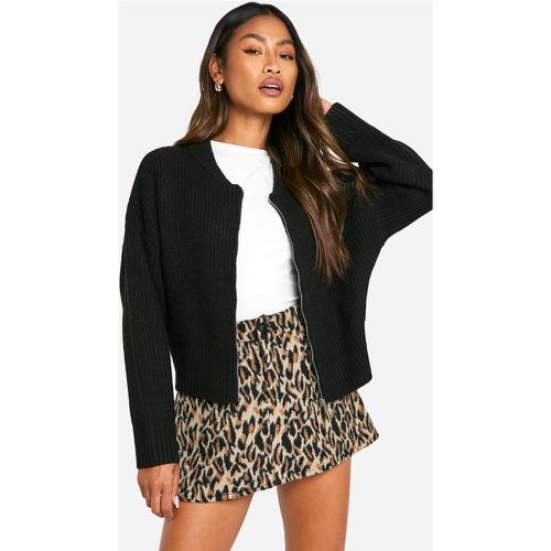 Cardigan Bomber a coste spesse con fondo - boohoo - Modalova