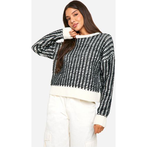 Maglione in maglia morbida con dettagli a righe - boohoo - Modalova