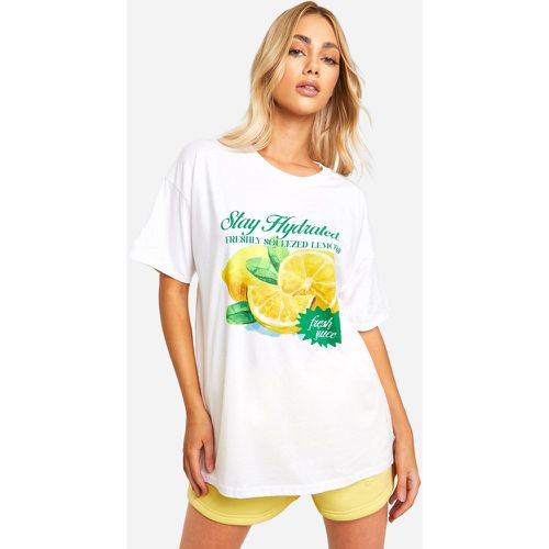 Lemon T-shirt, Bianco - boohoo - Modalova