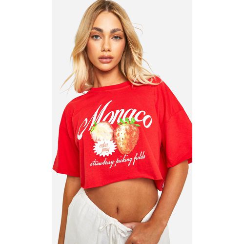 Strawberry Monaco T-Shirt, Rojo - boohoo - Modalova