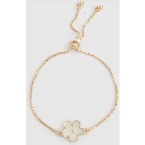 Bracciale con fiore smaltato, Verde - boohoo - Modalova