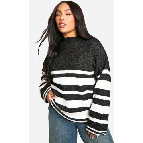 Maglione Plus Size oversize a righe miste - boohoo - Modalova