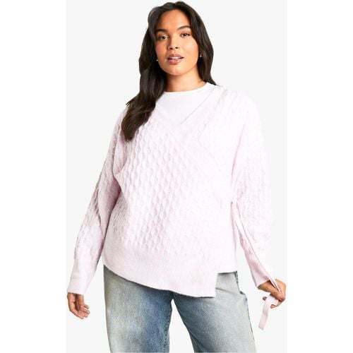 Cardigan scaldacuore Plus Size in maglia intrecciata morbida - boohoo - Modalova