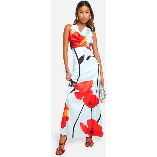 Vestido Maxi Texturizado De Flores Con Escote Halter - boohoo - Modalova