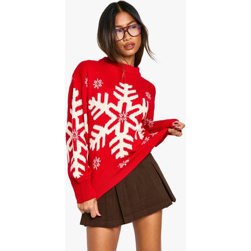 Maglione natalizio con fiocchi di neve - boohoo - Modalova