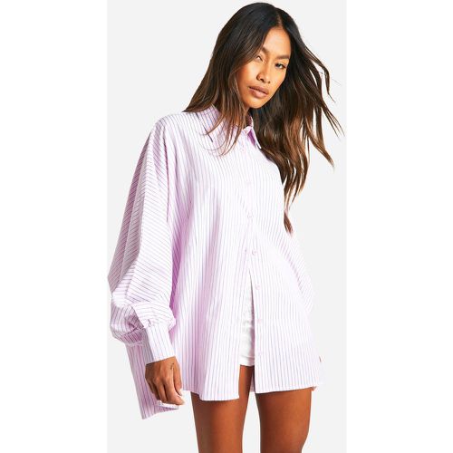 Camisa Oversize De Rayas Finas - boohoo - Modalova