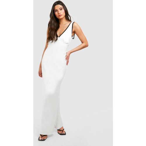 Vestito maxi con chiusura a V a contrasto - boohoo - Modalova