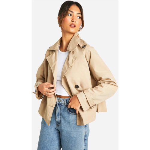 Cappotto Trench corto, Beige - boohoo - Modalova